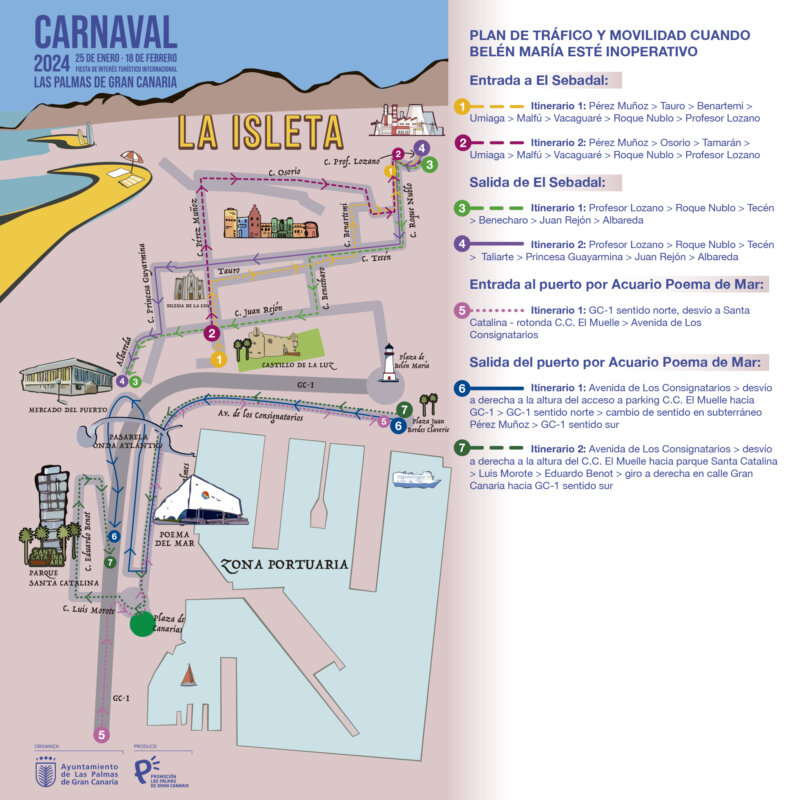Plan de Tráfico y movilidad durante los cierres de Belén MAría en Carnaval